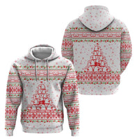 Tunisia Christmas Zip Hoodie with Red Falcon Tree White Snowflake Pattern and Festive Borders - Wonder Print Shop
