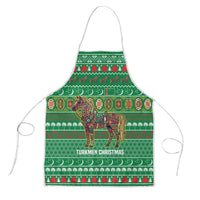 Turkmenistan Christmas Apron with Decorated Horse Crescent Moon Pattern and Traditional Carpet - Wonder Print Shop