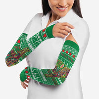 Turkmenistan Christmas Arm Sleeves with Decorated Horse Crescent Moon Pattern and Traditional Carpet - Wonder Print Shop
