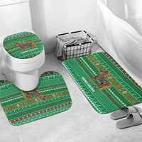 Turkmenistan Christmas Bathroom Set with Decorated Horse Crescent Moon Pattern and Traditional Carpet - Wonder Print Shop