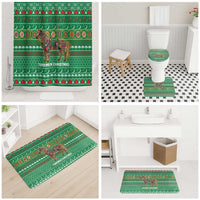 Turkmenistan Christmas Bathroom Set with Decorated Horse Crescent Moon Pattern and Traditional Carpet - Wonder Print Shop