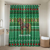 Turkmenistan Christmas Bathroom Set with Decorated Horse Crescent Moon Pattern and Traditional Carpet - Wonder Print Shop