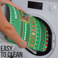 Turkmenistan Christmas Bathroom Set with Decorated Horse Crescent Moon Pattern and Traditional Carpet - Wonder Print Shop