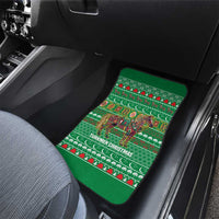Turkmenistan Christmas Car Mats with Decorated Horse Crescent Moon Pattern and Traditional Carpet - Wonder Print Shop