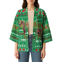 Turkmenistan Christmas Kimono with Decorated Horse Crescent Moon Pattern and Traditional Carpet - Wonder Print Shop