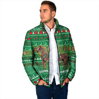 Turkmenistan Christmas Padded Jacket with Decorated Horse Crescent Moon Pattern and Traditional Carpet - Wonder Print Shop