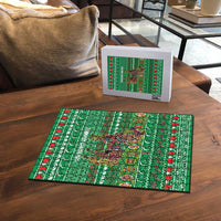 Turkmenistan Christmas Puzzle with Decorated Horse Crescent Moon Pattern and Traditional Carpet - Wonder Print Shop
