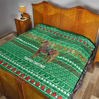 Turkmenistan Christmas Quilt with Decorated Horse Crescent Moon Pattern and Traditional Carpet - Wonder Print Shop