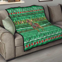 Turkmenistan Christmas Quilt with Decorated Horse Crescent Moon Pattern and Traditional Carpet - Wonder Print Shop