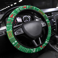 Turkmenistan Christmas Steering Wheel Cover with Decorated Horse Crescent Moon Pattern and Traditional Carpet - Wonder Print Shop
