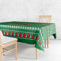 Turkmenistan Christmas Tablecloth with Decorated Horse Crescent Moon Pattern and Traditional Carpet - Wonder Print Shop