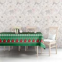 Turkmenistan Christmas Tablecloth with Decorated Horse Crescent Moon Pattern and Traditional Carpet - Wonder Print Shop