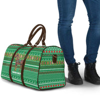 Turkmenistan Christmas Travel Bag with Decorated Horse Crescent Moon Pattern and Traditional Carpet - Wonder Print Shop