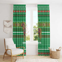 Turkmenistan Christmas Window Curtain with Decorated Horse Crescent Moon Pattern and Traditional Carpet - Wonder Print Shop