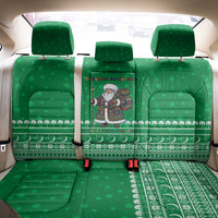 Turkmenistan Christmas Back Car Seat Cover with Traditional Santa Snowflake Crescent Moon and National Emblem - Wonder Print Shop