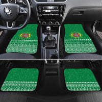 Turkmenistan Christmas Car Mats with Traditional Santa Snowflake Crescent Moon and National Emblem - Wonder Print Shop