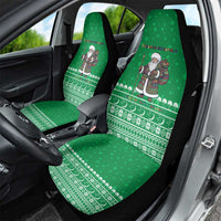 Turkmenistan Christmas Car Seat Cover with Traditional Santa Snowflake Crescent Moon and National Emblem - Wonder Print Shop