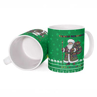 Turkmenistan Christmas Ceramic Mug with Traditional Santa Snowflake Crescent Moon and National Emblem - Wonder Print Shop