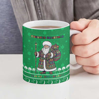 Turkmenistan Christmas Ceramic Mug with Traditional Santa Snowflake Crescent Moon and National Emblem - Wonder Print Shop