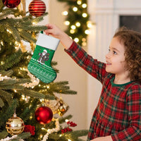 Turkmenistan Christmas Stocking with Traditional Santa Snowflake Crescent Moon and National Emblem - Wonder Print Shop