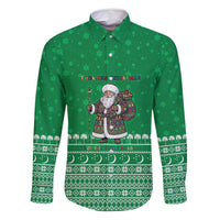 Turkmenistan Christmas Family Matching Mermaid Dress and Hawaiian Shirt with Traditional Santa Snowflake Crescent Moon and National Emblem - Wonder Print Shop
