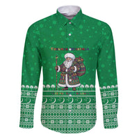Turkmenistan Christmas Family Matching Puletasi and Hawaiian Shirt with Traditional Santa Snowflake Crescent Moon and National Emblem - Wonder Print Shop