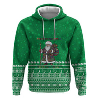 Turkmenistan Christmas Hoodie with Traditional Santa Snowflake Crescent Moon and National Emblem - Wonder Print Shop
