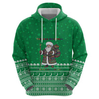 Turkmenistan Christmas Hoodie with Traditional Santa Snowflake Crescent Moon and National Emblem - Wonder Print Shop