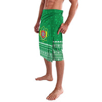 Turkmenistan Christmas Lavalava with Traditional Santa Snowflake Crescent Moon and National Emblem - Wonder Print Shop