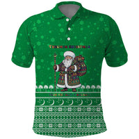 Turkmenistan Christmas Polo Shirt with Traditional Santa Snowflake Crescent Moon and National Emblem - Wonder Print Shop