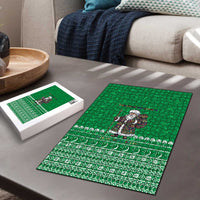 Turkmenistan Christmas Puzzle with Traditional Santa Snowflake Crescent Moon and National Emblem - Wonder Print Shop