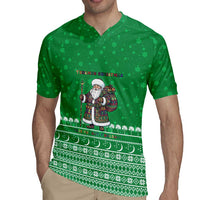 Turkmenistan Christmas Rugby Jersey with Traditional Santa Snowflake Crescent Moon and National Emblem - Wonder Print Shop