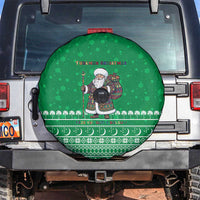 Turkmenistan Christmas Spare Tire Cover with Traditional Santa Snowflake Crescent Moon and National Emblem - Wonder Print Shop