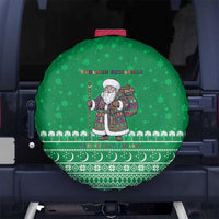 Turkmenistan Christmas Spare Tire Cover with Traditional Santa Snowflake Crescent Moon and National Emblem - Wonder Print Shop