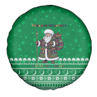 Turkmenistan Christmas Spare Tire Cover with Traditional Santa Snowflake Crescent Moon and National Emblem - Wonder Print Shop