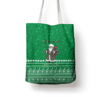 Turkmenistan Christmas Tote Bag with Traditional Santa Snowflake Crescent Moon and National Emblem - Wonder Print Shop