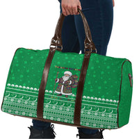 Turkmenistan Christmas Travel Bag with Traditional Santa Snowflake Crescent Moon and National Emblem - Wonder Print Shop
