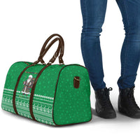 Turkmenistan Christmas Travel Bag with Traditional Santa Snowflake Crescent Moon and National Emblem - Wonder Print Shop