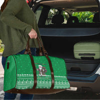 Turkmenistan Christmas Travel Bag with Traditional Santa Snowflake Crescent Moon and National Emblem - Wonder Print Shop