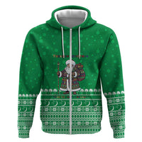 Turkmenistan Christmas Zip Hoodie with Traditional Santa Snowflake Crescent Moon and National Emblem - Wonder Print Shop