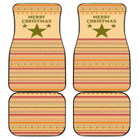 South Sudan Christmas Car Mats with Beige Tribal Pattern, National Emblem, and Green Star Motif - Wonder Print Shop