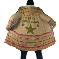 South Sudan Christmas Cloak with Beige Tribal Pattern, National Emblem, and Green Star Motif - Wonder Print Shop