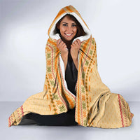 South Sudan Christmas Hooded Blanket with Beige Tribal Pattern, National Emblem, and Green Star Motif - Wonder Print Shop
