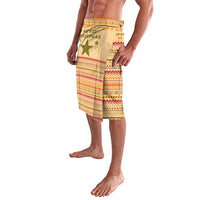 South Sudan Christmas Lavalava with Beige Tribal Pattern, National Emblem, and Green Star Motif - Wonder Print Shop