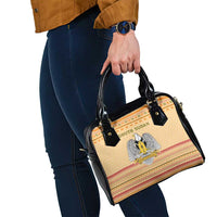 South Sudan Christmas Shoulder Handbag with Beige Tribal Pattern, National Emblem, and Green Star Motif - Wonder Print Shop