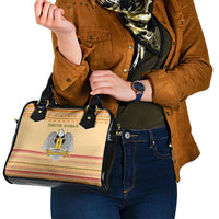 South Sudan Christmas Shoulder Handbag with Beige Tribal Pattern, National Emblem, and Green Star Motif - Wonder Print Shop