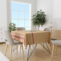 South Sudan Christmas Tablecloth with Beige Tribal Pattern, National Emblem, and Green Star Motif - Wonder Print Shop