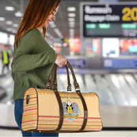 South Sudan Christmas Travel Bag with Beige Tribal Pattern, National Emblem, and Green Star Motif - Wonder Print Shop