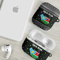 South Sudan Christmas AirPods Case with National Map, Flag Colors, and Sleeping Rhino Motif - Wonder Print Shop