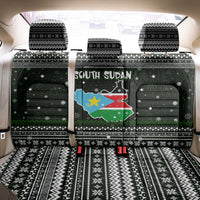South Sudan Christmas Back Car Seat Cover with National Map, Flag Colors, and Sleeping Rhino Motif - Wonder Print Shop